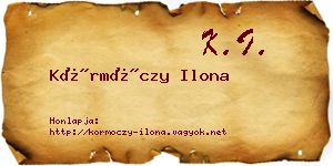 Körmöczy Ilona névjegykártya