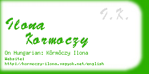 ilona kormoczy business card