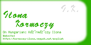 ilona kormoczy business card